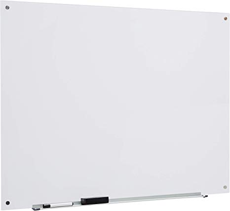 AmazonBasics Glass Dry-Erase Board - Frosted, Non-Magnetic, 4 Feet x 3 Feet