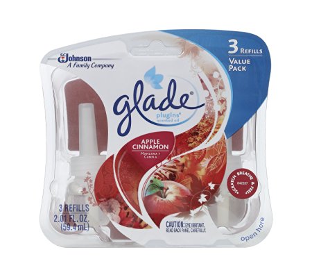 Glade Plugins Scented Oil Air Freshener, Apple Cinnamon, 3 count, 2.01 Fluid Ounce