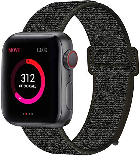 INTENY Sport Band Compatible with Apple Watch 38mm 40mm 42mm 44mm, Nylon Sport Loop, Strap Replacement for iWatch Series 4, Series 3, Series 2, Series 1