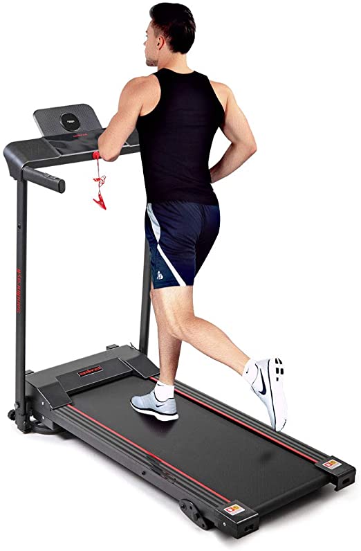 JAXPETY Electric Folding Treadmill 600W Fitness Motorized Running Jogging Machine Perfect for Home/Office Use with LED Display, Phone and Drink Holder, 12 Preset Programs