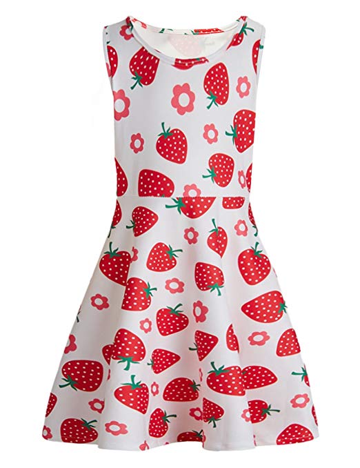 BFUSTYLE Girl Print Dress, Sleeveless Casual Floral Sundress Girls 4-13 Years