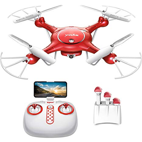 Drone with Camera Live Video – Syma X5UW WiFi FPV RC Quadcopter with 720P HD Camera for Kids, Beginners and Adults, Altitude Hold One Key Take Off/Landing, Bouns 3 Batteries with Charging Box