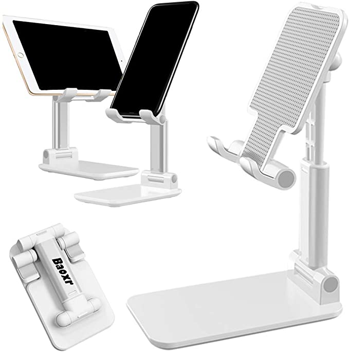 Cell Phone Stand,Adjustable Cell Phone Stand, Tablet Stand, Foldable Portable Holder, Suitable for Desk, Desktop Charging Base, Alloy Material is More Stable, Compatible with All Smart Phones