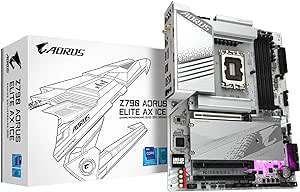 GIGABYTE Z790 AORUS Elite AX ICE (LGA 1700/ Intel/ Z790 X/ATX/ DDR5/ 4* M.2/ PCIe 5.0/ USB 3.2 Type-C/Wi-Fi 6E/ 2.5GbE LAN/Q-Flash Plus/EZ-Latch Plus/Motherboard)