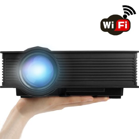 WiFi Wireless Projector (Warranty Included), 1200 Lumens Support HD 1080P Video, ERISAN Updated Full Color Max 130" Pro Portable LCD LED Mini Projector For Home Theater Cinema Video Games