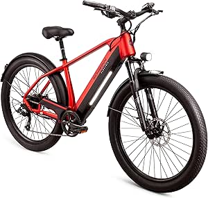 Schwinn Coston Hybrid Electric Bike for Adults, 20MPH Commuting eBike, Ride Up to 35-45 Miles on a Single Charge, 27.5-Inch Wheels, 7-Speed, Step-Thru or Step Over Aluminum Frame, Removable Battery