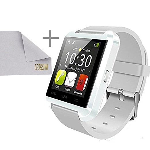 EFOSHM Sliver Sport V8 Sedentary Remdiner Gold Bluetooth Wireless Notification, Compatible Smart Bracelet Watch for SmartPhones and Tablets (Black) (Silver)