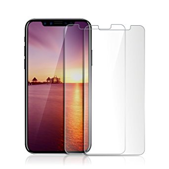 [2 Pack] zFocus iPhone X Screen Protector - [3D Curved Edge][Case Friendly] [State Of The Art] Bubble-Free Anti-Scratch Tempered Glass Film for Apple iPhoneX 2017