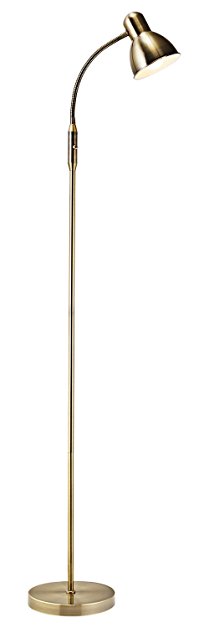 Contemporary Antique Brass Adjustable Floor Lamp with Toggle Switch by Haysom Interiors