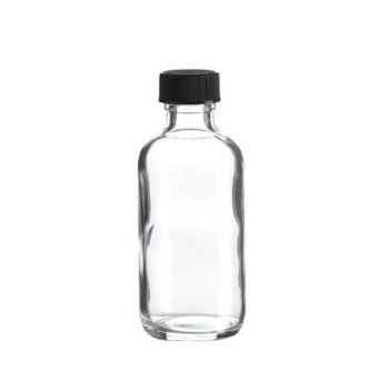 Premium Vials B26-12 Boston Round Glass Bottle with Cap, 2 oz Capacity, Clear (Pack of 12)