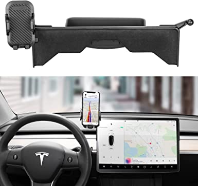 Basenor Tesla Model Y Model 3 Phone Mount Sunglass Holder Cell Phone Stand Interior Accessories Compatible with All Smartphone