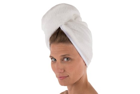 Womens Bamboo Hair Towel Natural White Unisize Hair Towel Wrap for Her AB0101-NWH-U