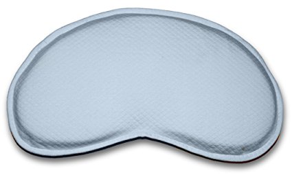 Bonmedico® Guardian Baby Pillow, anti-flat head syndrome (positional plagiocephaly) cranial reshaping / head positioning pillow with suffocation-preventing shape for healthy air flow and paediatric skull formation for use in pram/pushchair, bassinet, cot, changing table, made of 100% non-toxic, viscoelastic memory foam in cream, blue, or pink.