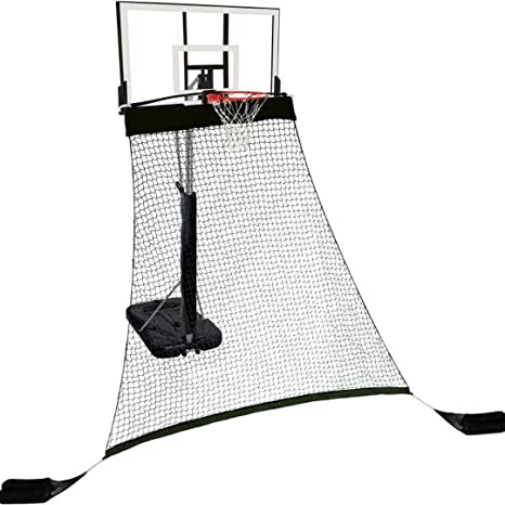 Hathaway Rebounder Basketball Return System for Shooting Practice with Heavy Duty Polyester Net Black, 120" L x 60" W x 108" H
