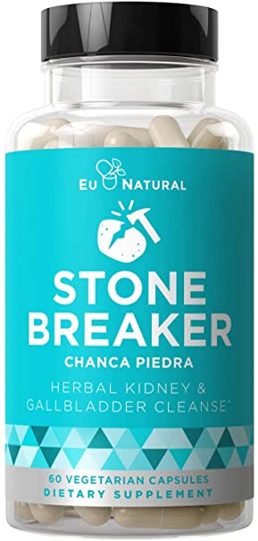 Stone Breaker Chanca Piedra - Natural Kidney Cleanse and Gallbladder Protection - Detoxifying Strength for Discomfort, Nausea, Urinary System - Hydrangea & Celery Seed - 60 Vegetarian Soft Capsules