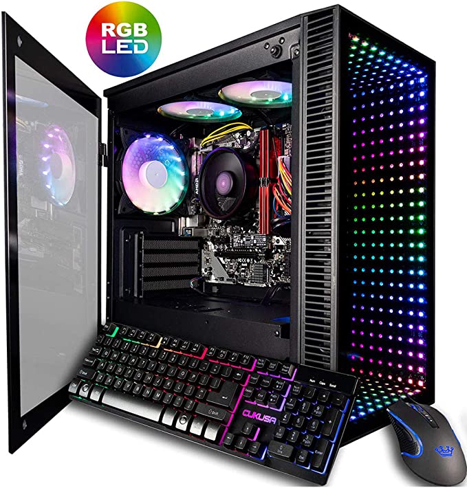 CUK Continuum Micro Gamer PC (AMD Ryzen 3 3200G with Radeon Vega 8 Graphics, 16GB 3000MHz RAM, 512GB NVMe SSD, 500W PSU, AC WiFi, No OS) Gaming Desktop Computer