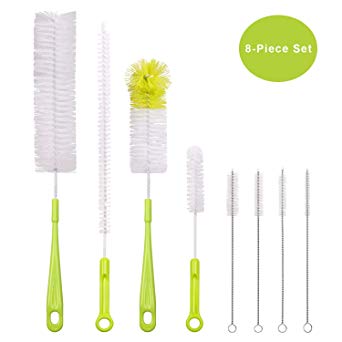 Vicloon Bottle Brushes, 8Pcs Multipurpose Bottle Cleaning Brushes Non-Scratch Water Bottle Cleaner Set for Baby Bottle Tube Pipe Flask Straws Brush