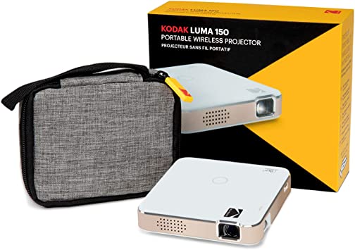 KODAK Luma 150 Pocket Projector | Portable Movie Projector w/Built-in Speaker for Home & Office Produces Images Up to 150” - Includes Soft Case