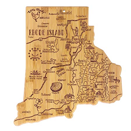 Totally Bamboo Rhode Island State Destination Bamboo Serving and Cutting Board