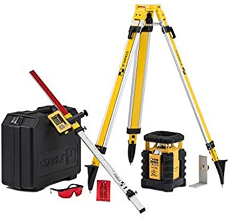 Stabila LAR350 Fully Self-Leveling Rotary Laser 9-piece Kit Interior/Exterior Horizontal, Vertical Levelling, Dual-Slope, Section Mode, LED Assist, Manual Alignment, Motion Control and Plumb Lines