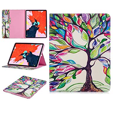 IPad Pro Wallet Case,MOLLYCOOCLE Colorful Tree PU Leather Flip Folio Wallet Case with Slim Lightweight Shockproof TPU Bumper Cover for iPad Pro 12.9 inch