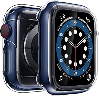 Penom Case for New Apple Watch SE Series 6 Screen Protector 44mm (2020), Apple Watch Series 5 Series 4 Case (Transparent, 44mm)