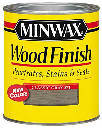 Minwax 227614444 Wood Finish Penetrating Interior Wood Stain, 1/2 pint, Classic Gray