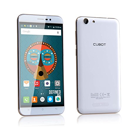 Cubot NOTE S:3G Unlocked Smartphone 5.5 Inch Quad Core Android 5.1 lollipop OS SIM Free Smart Phone(2G RAM  16G ROM,HD Display,Dual Camera,Dual Sim Dual Standy,high cost-effective)(White)