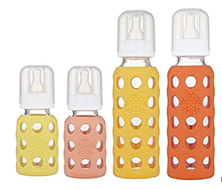 Lifefactory Banana & Cantaloupe 4oz and Mango & Papaya 9oz Baby Bottles 4pk