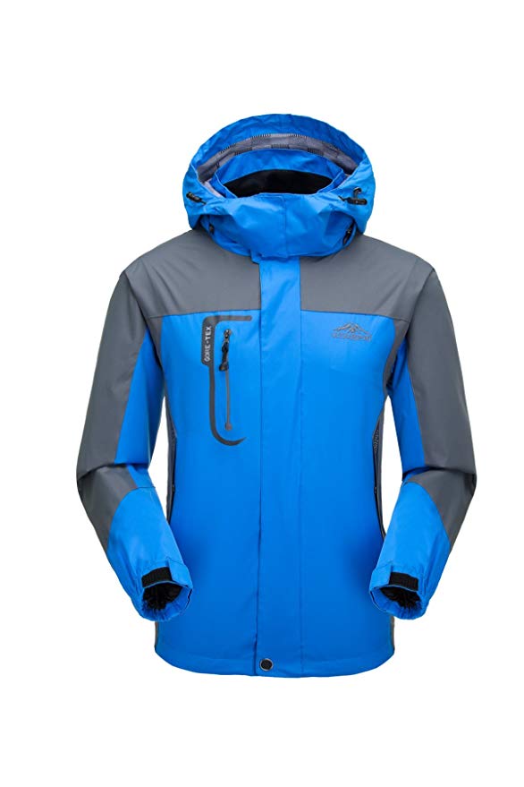 KISCHERS Rain Jacket, Men's Waterproof Jackets with Hood, Outdoor Raincoat, Windproof Softshell Jacket for Hiking