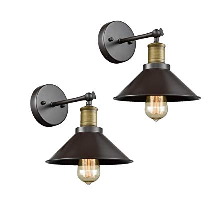 CLAXY Ecopower Industrial LED Simplicity Wall Sconce 2 Pack, Oil Rubbed Bronze Finish