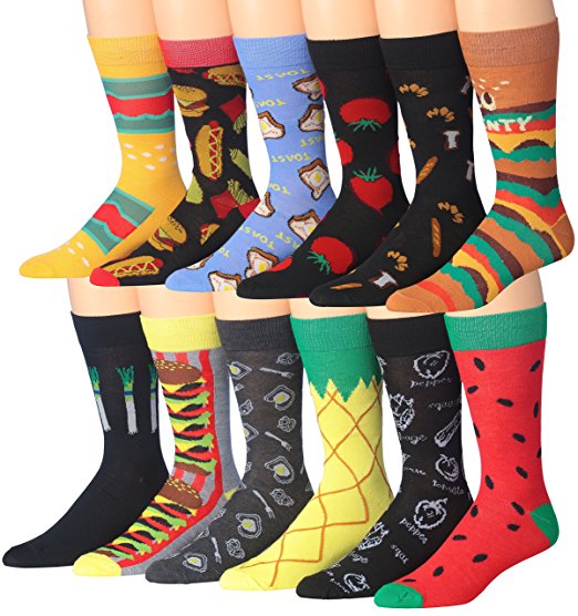 James Fiallo Mens 12 Pack Patterned Dress Socks