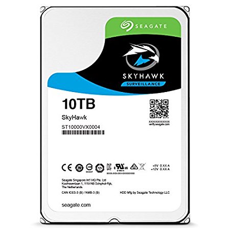 Seagate SkyHawk 10TB Surveillance Hard Drive - SATA 6Gb/s 256MB Cache 3.5-Inch Internal Drive (ST10000VX0004)