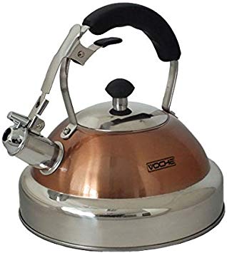 Voche® Copper Stainless Steel Whistling Kettle with Colour Changing Heat Logo