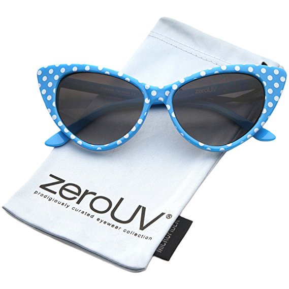 zeroUV - Polka Dot Cat Eye Womens Mod Fashion Super Cat Sunglasses