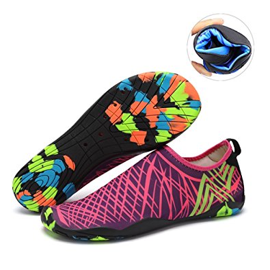 Water Shoes Mens Womens Beach Swim Shoes Quick-Dry Aqua Socks Pool Shoes for Surf Yoga Water Aerobics