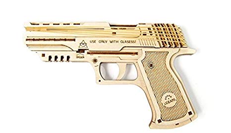 UGEARS Mechanical Wooden 3D Model Wolf-01 Handgun Construction Set