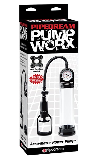 Pump Worx Accu-Meter Power Pump for Men and Cock Ring Combo