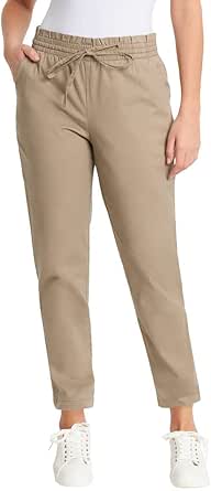 Gloria Vanderbilt Women's Ready to Go Pull on Chino Pants (as1, Numeric, Numeric_12, Regular, Regular, Tan)