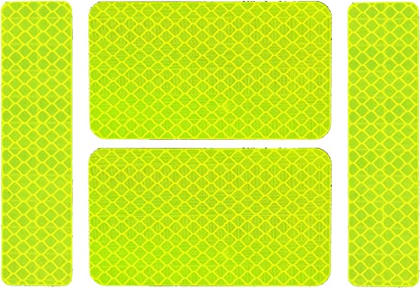 High Visibility Reflective Safety Patch Set, 4 Pack, Hook and Loop Fastener, Accessory for Clothing-Jackets-Hats-Backpacks-Vests-Dog Harnesses