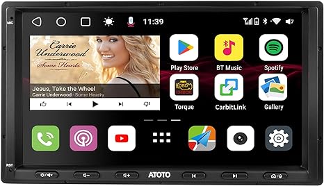 ATOTO S8 MS 7”Double Din Android Car Stereo, Wireless Android Auto & Wireless CarPlay, GPS Tracking, Built-in 4G LTE, Dual Bluetooth, LRV，SCVC,4G 32G, Split-Screen, S8G2A74MS