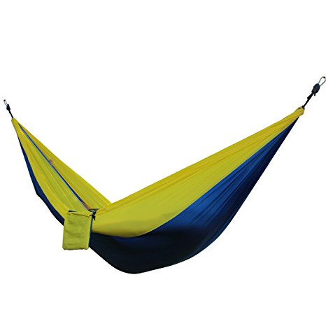 Travel Camping Hammock Portable Parachute Nylon Fabric for Hiking, Boating, Sleeping, Backpacking, Climbing