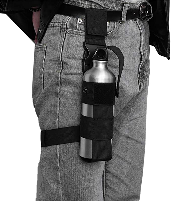 Drop Leg Water Bottle Holster, MK9 Pepper Spray Holder Adjustable Thigh Pepper Spray Pouch Open Top MK9 Thigh Pouch for Left/Right Leg