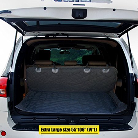 Ecoastal Cargo Liner for Dogs, Trunk Liner, Waterproof Nonslip and Machine Washable Cargo Mats, Free SUV Pet Barrier, Protect Car floor from Water, Dirt, Dander, hair, Spills and Pet Nail Scratches.