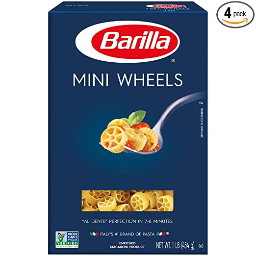 Barilla Mini Wheels Pasta, 16 Ounce Boxes (Pack of 4)