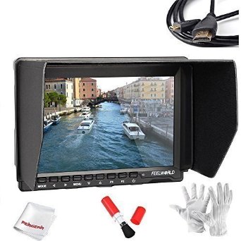 Feelworld 7 Inch Ultra HD 1280x800 IPS Screen Camera Field Monitor with 1 Mini HDMI Cable for BMPCC, 16:9 or 4:3 Adjustable Display Ratio