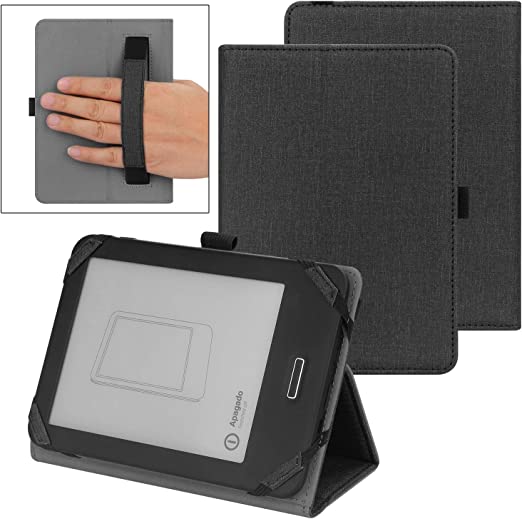 KuRoKo Premium Folio Case Cover for 6 Inch E-Reader (Sony/kobo/tolino/Pocketbook) with Hand Strap