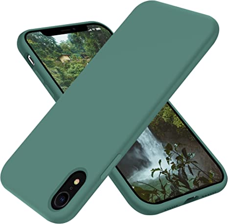 OTOFLY iPhone XR Case, [Military Grade Drop Protection] Premium Soft Liquid Silicone Rubber Full-Body Protective Bumper Case for iPhone XR 6.1 inch （Pine Green）