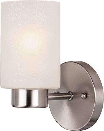 Westinghouse Lighting 6227800 Sylvestre One-Light Indoor Wall Fixture, Brushed Nickel Finish with Frosted Seeded Glass, 1, Bn