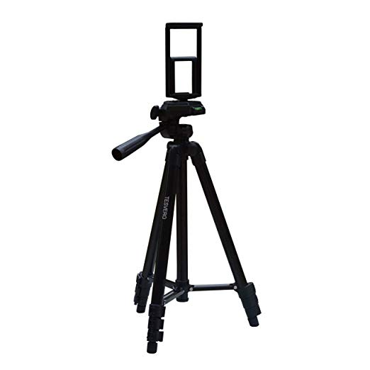 TESVERO 50-inch Tripod for iPad iPhone Tablet Camera   Wireless Remote   2 in 1 Holder Mount Compatible for Smartphone(Width 2"-3.2") and Tablet (Width 4.3"-7.2")